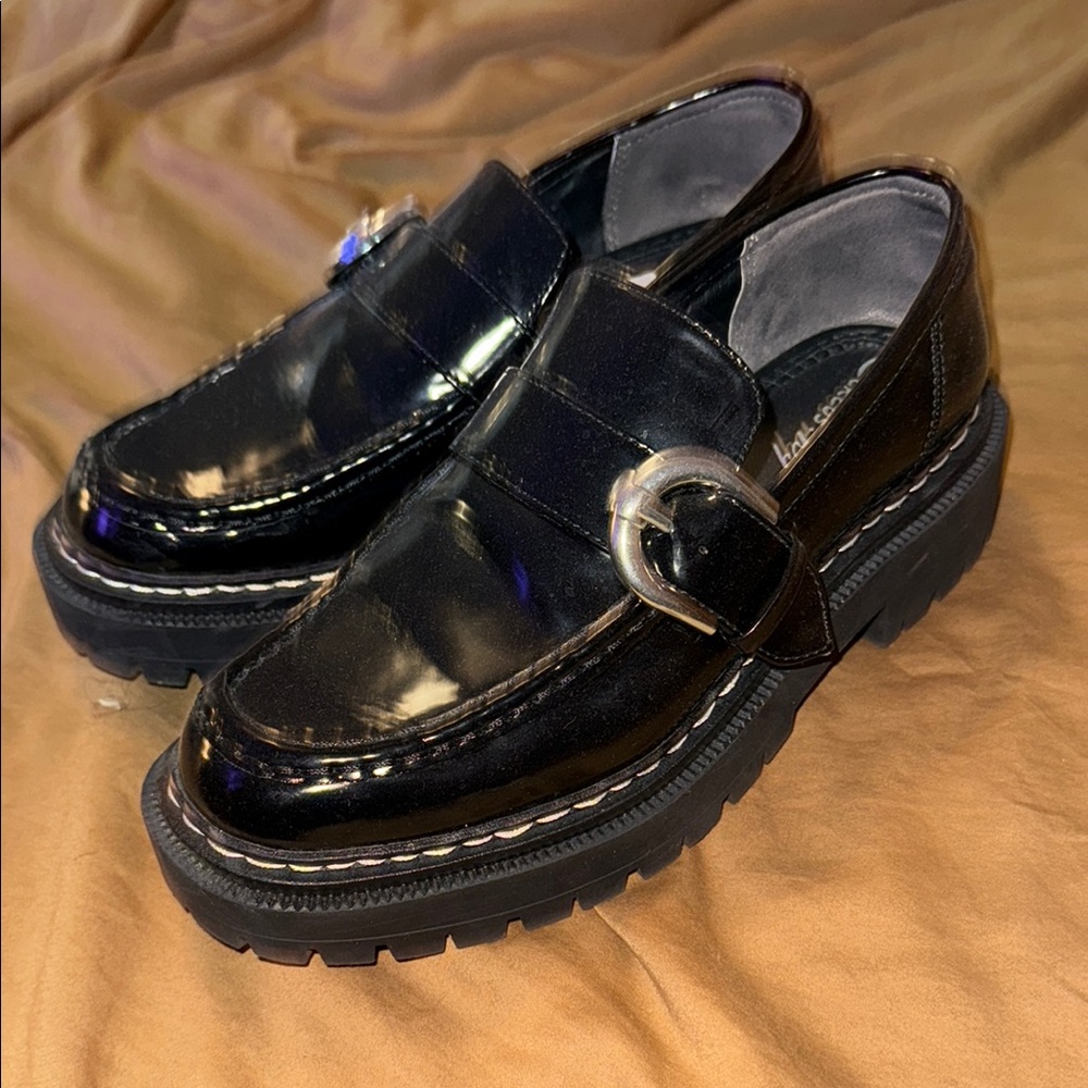 Sam Edelman Black Loafers with Buckle Detail
